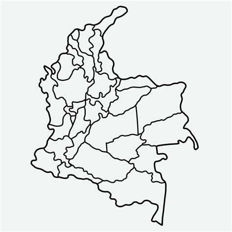 mapa politico de colombia para dibujar facil